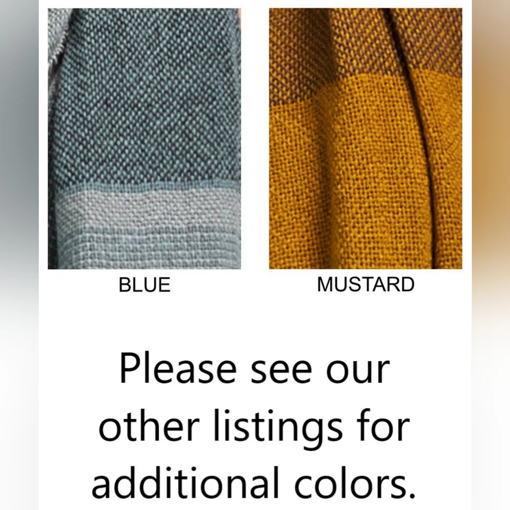 Textured Scarf w/ Multiple Tones & Frayed Edge in Mustard / Brown - Picture 5 of 5